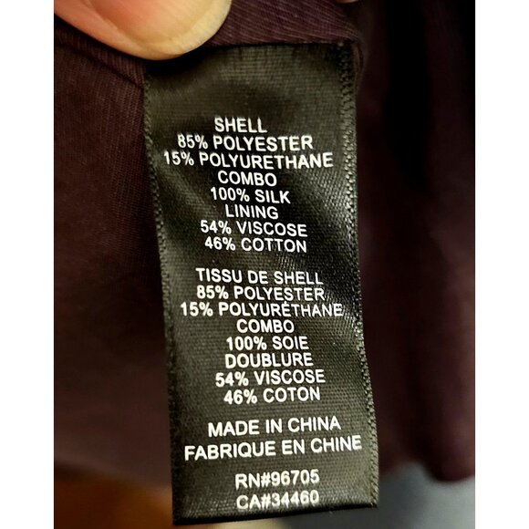 Rebecca Taylor Purple Faux Leather Gathered Puff Sleeve Tiered Dress Size 14 - Picture 7 of 15